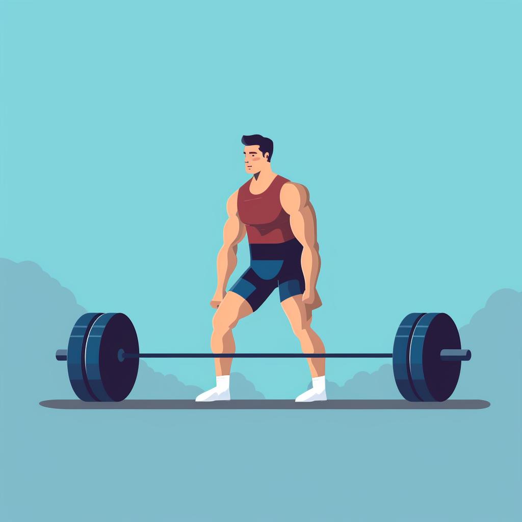 A person performing a deadlift exercise
