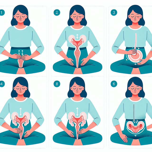 animated sequence of pelvic floor breathing technique