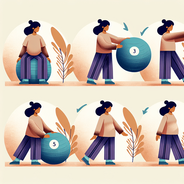 pregnant woman using a stability ball for exercise