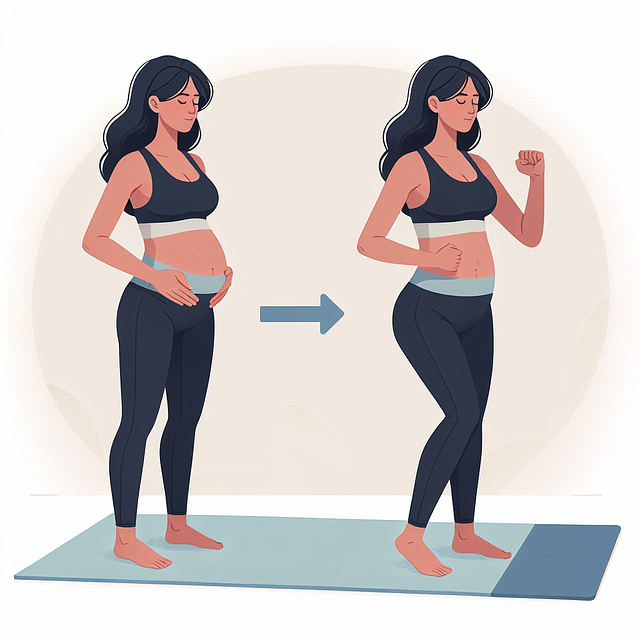 pregnant woman doing standing core exercises