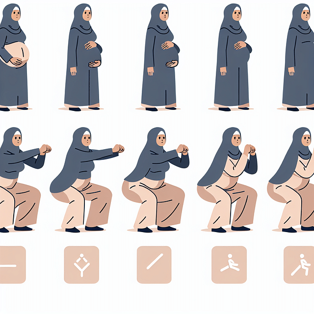 pregnant woman performing squats with a wide stance