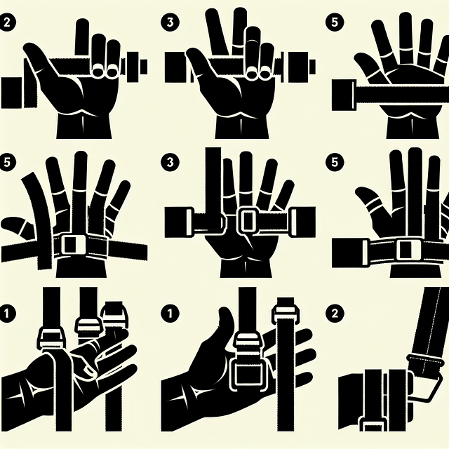 positioning weight lifting straps on hand