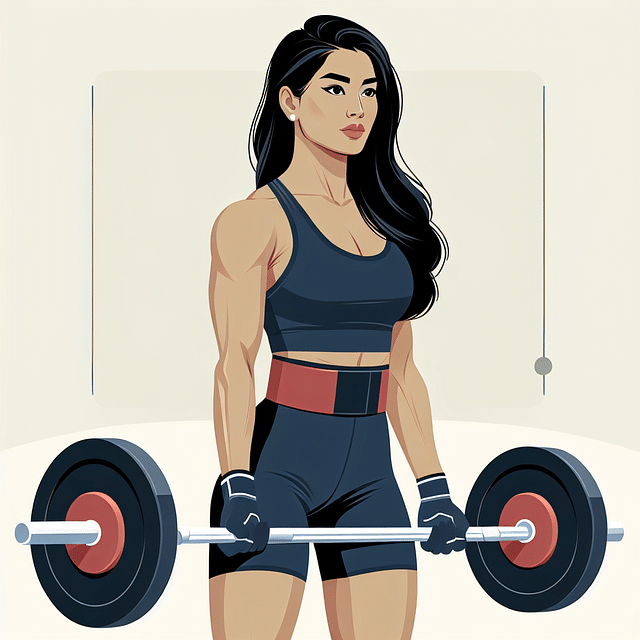 Weightlifter demonstrating proper lifting form with gloves