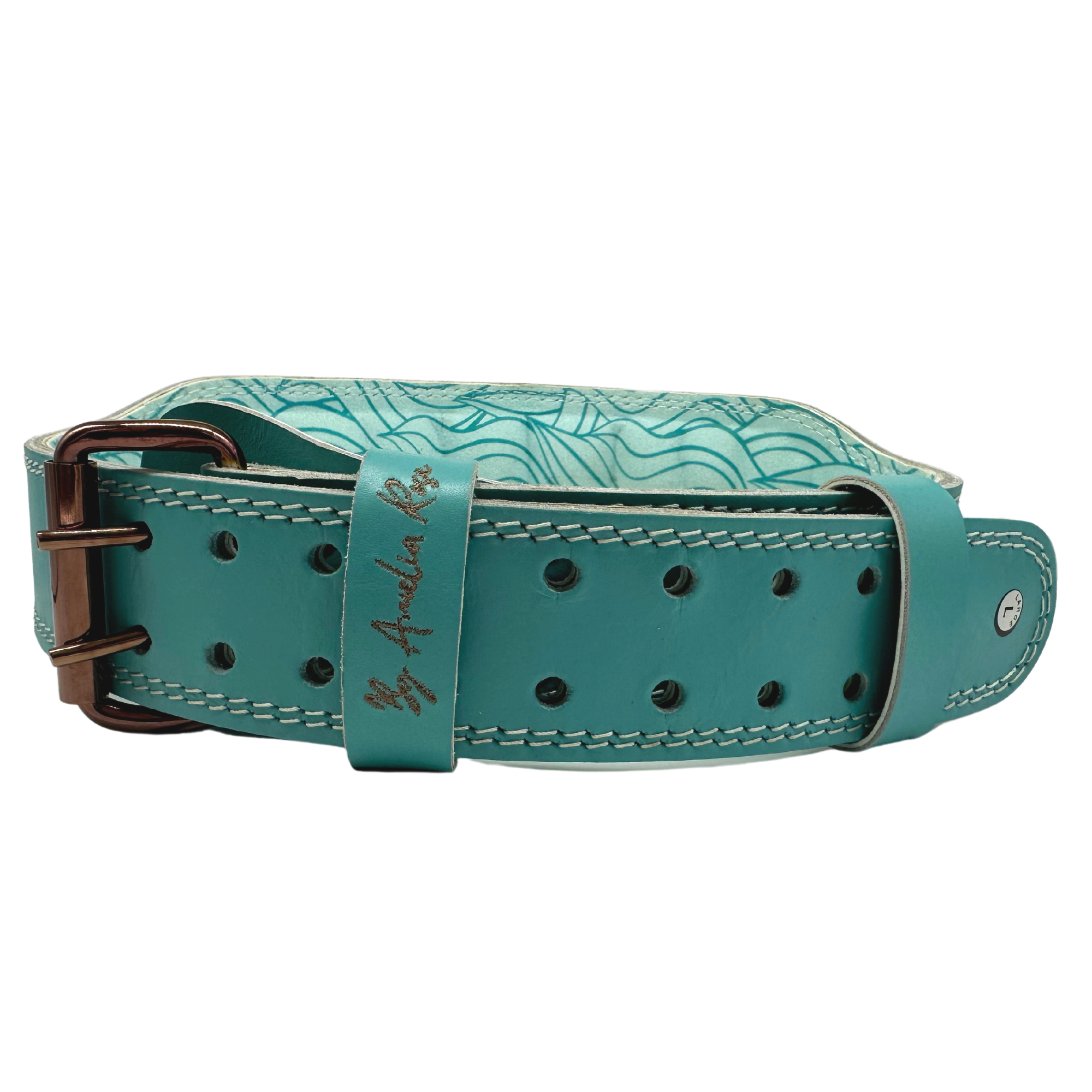 tooled leather weightlifting belt