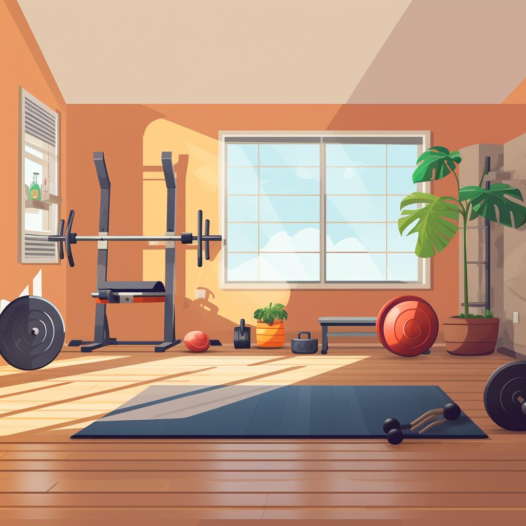A clean, empty space designated for a home gym