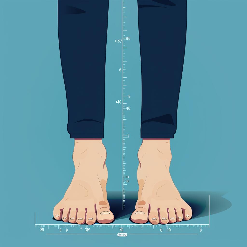 Measuring the width of the foot tracing