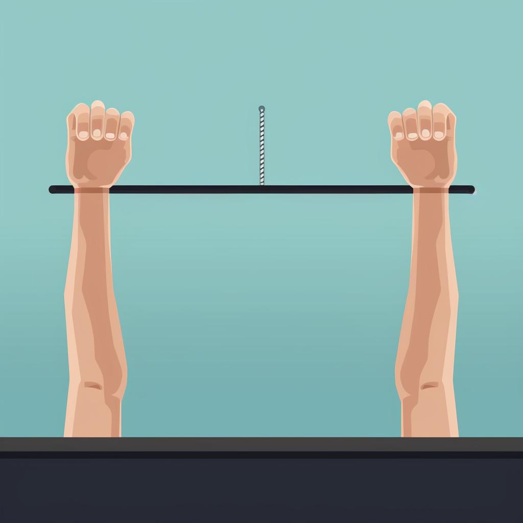 Both hands positioned on the bar, ready to lift