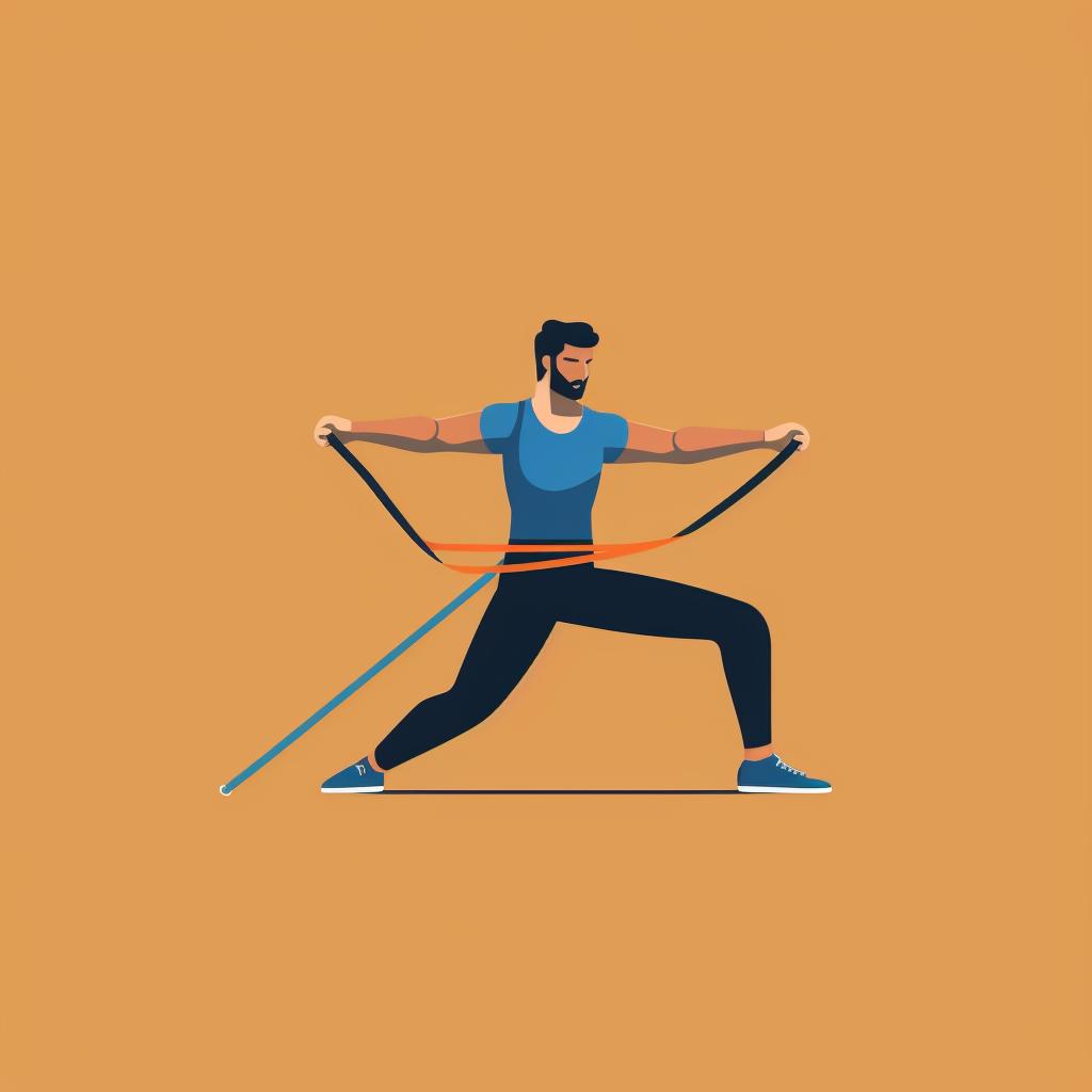 Person stretching with a resistance band