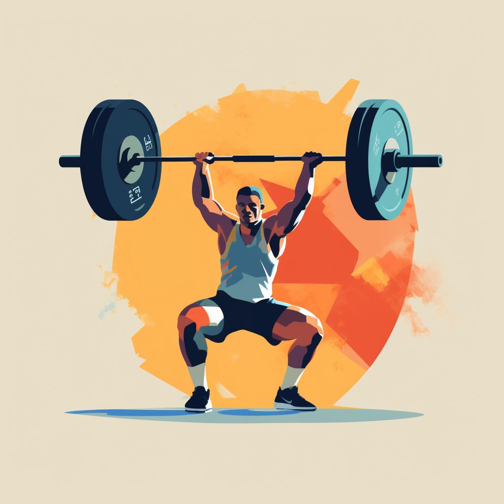 A weightlifter maintaining proper form while lifting